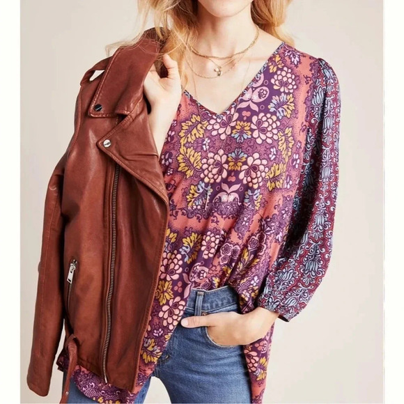 NWT!! Anthropologie Maeve - Mariela Tunic - Red/Blue - Size Small - Picture 2 of 11